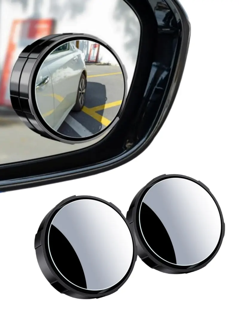 LMMAKE Universal Blind Spot Mirror 360° Adjustable Convex Design with 180° Wide-Angle Visibility Suction Cup Mount Waterproof Anti-Fog High-Strength Materials Ergonomic Easy Installation
