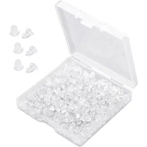 2000 Pcs (1000 Pairs) Small Earrings Backings Earring Backs for Studs Rubber Plastic Clear Soft Earring Backs Cluth Ring Stopper Replacement for Fishhook Earrings Studes (1 Styles Small)