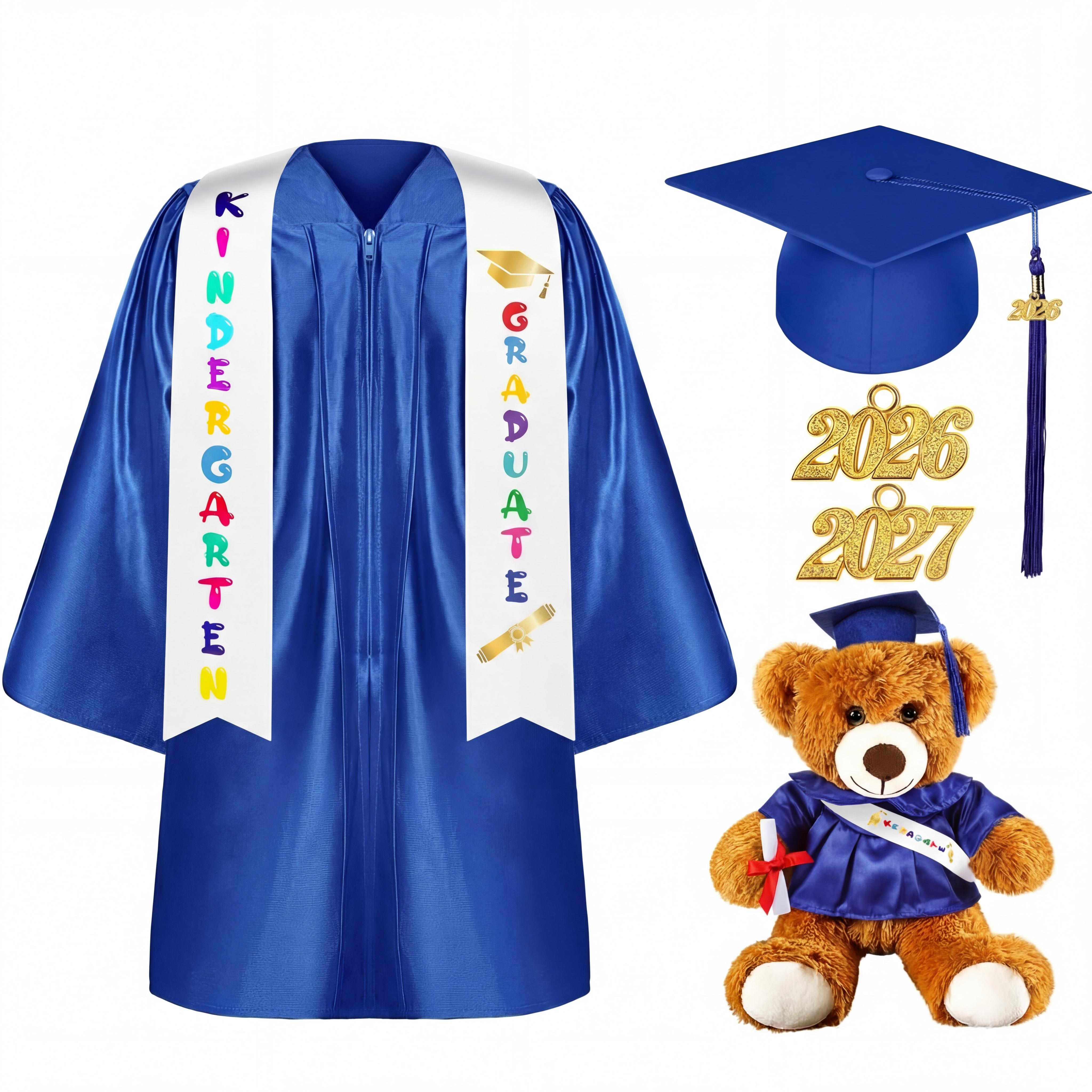 7 Pcs Graduation Gown Cap 2026 Graduation Accessories Include Stole Tassel Sash Charm Bear Gifts for Classmates or Friends Student  Graduation School Supplies