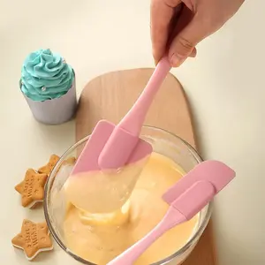 Baking Supplies 3pcs Silicone Spatula Set Silicone Scrapers Spatula Tools Oil Basting Brushes Cake Cream Butter Spatulas for Kitchen Cooking and Baking - Pink Silicone Baking Mat