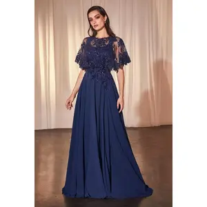 Cinderella Divine -CDS503 Beaded Chiffon A-Line Dress