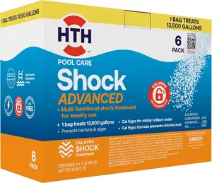 HTH 52036R Pool Care Shock Advanced Cal Hypo Formula 6 Pack - Prevents Bacteria & Algae Restores Crystal Clear Water 6 Pack