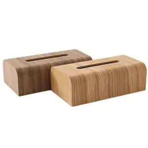 Elegant Walnut Wood Tissue Box - Durable, High-Quality Wooden Napkin Holder with Easy Pull-Out Lid for Living Room, Bathroom & More
