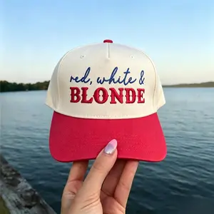 Brunette Patriotic Snapback Hat - Funny 4th of July Vintage Country Concert Cap, Summerwins American Style Party Gift for Her (Home & Festive Party Supplies)