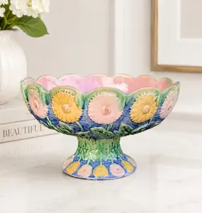 Majolica Floral Compote Centerpiece, Griffin Smith