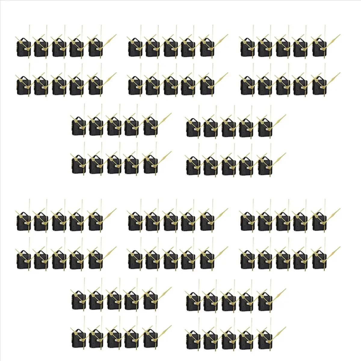 100Pcs DIY Silent Movement Spindle Hands Wall Quartz Clock Movement Mechanism Repair Tools Part Clock Kit