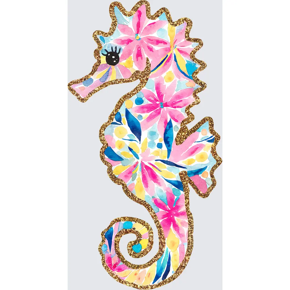 Seahorse preppy floral seahorse