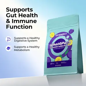 OXYENERGY Whatapoo! Prune Probiotic Gummies - Healthcare Dietary Probiotic Supplement with 5 Strains, High Prune Concentrate