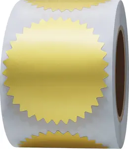 Hybsk 300Pcs Notary Seals 2 Inch Embossing Stickers Gold Metallic Certificate Sealing Labels with Serrated Edge for Awards Legal (Gold) HYBSK