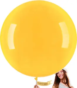 PartyWoo Mustard Yellow Balloons 4pcs 36 Inch Yellow Fall Balloons for Birthday Graduation Gender Reveal Engagement Baby Shower Bee Summer Sunflower Little Cutie Lemon Party Decorations Yellow-Y10