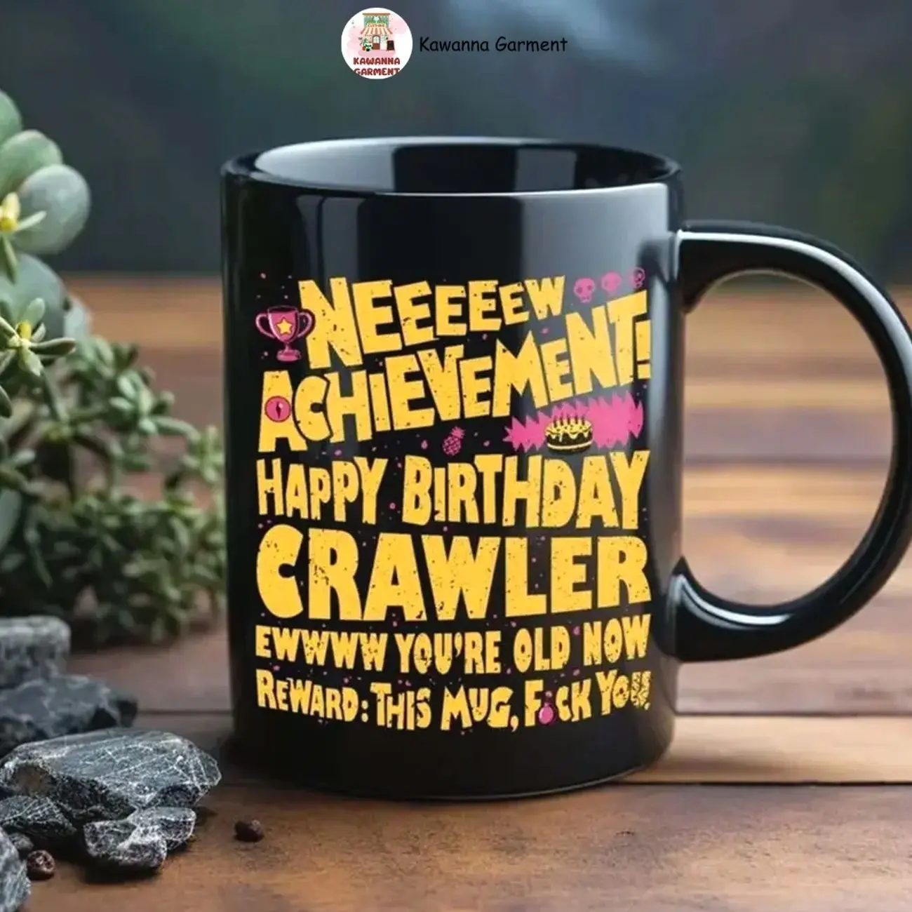Dungeon Crawler Carl Achievement Print Ceramic Coffee Mug - 11oz Reusable Collectible Cup for Crawlers, Hand Washable, Rounded Corners, Birthday Gift Merch