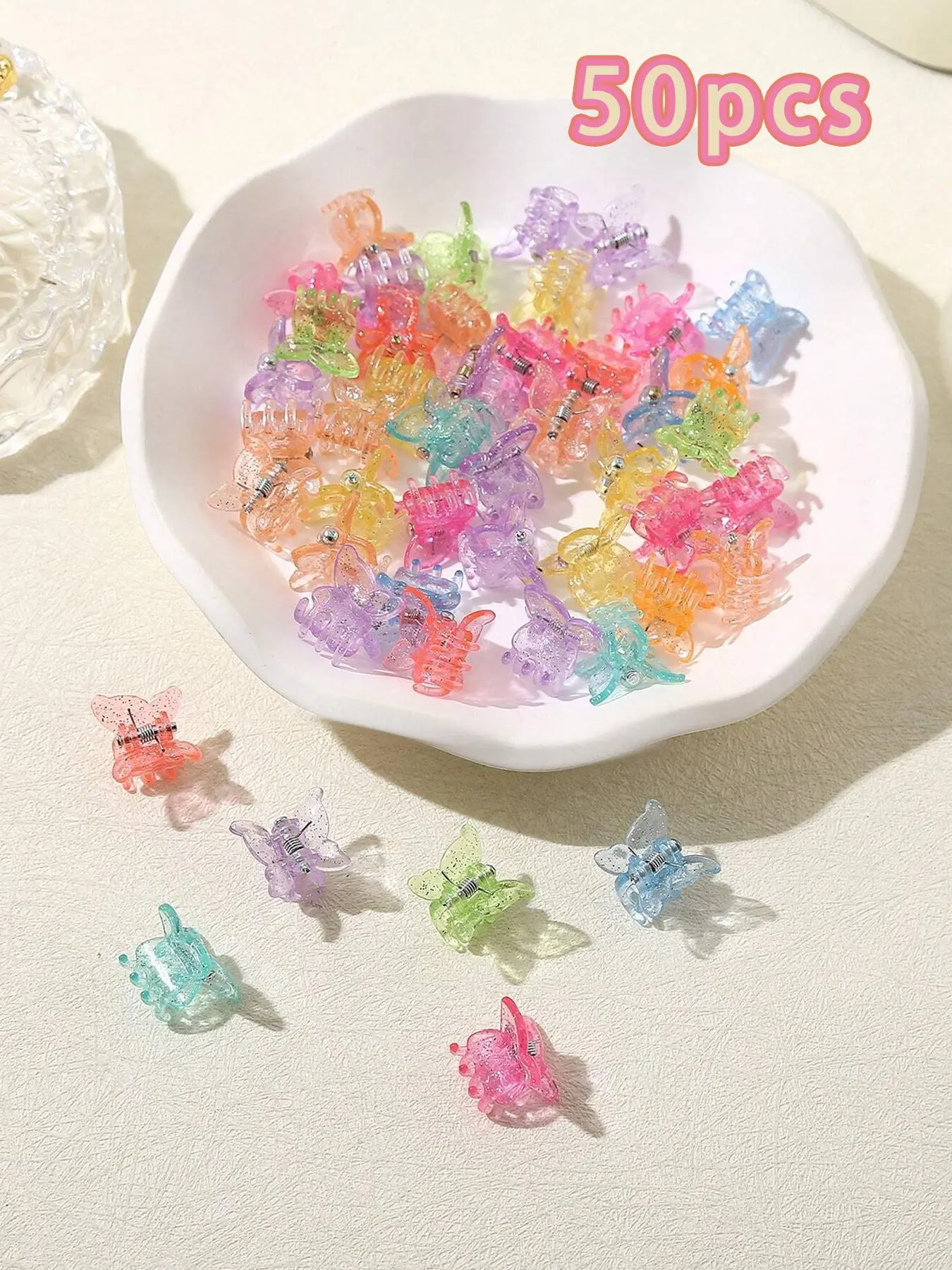 Mixed Color Butterfly Design Mini Hair Claws, Claw Clip Pack, Decorative Hair Clips, Elegant Hair Accessories for Women & Girls, Fashion Hair Accessories for Party, Daily Clothing Decor