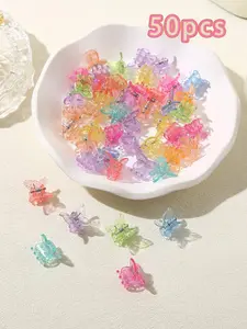 Mixed Color Butterfly Design Mini Hair Claws, Elegant Hair Accessories for Women & Girls, Fashion Hair Accessories for Party, Daily Clothing Decor
