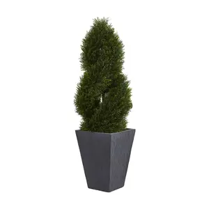 Nearly Natural 4' Cypress Double Spiral TopiaryUV Resistant