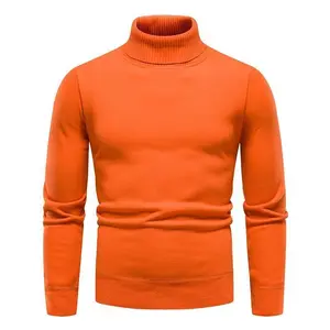 Autumn and Winter New Men's Sweater Turtleneck Sweater Solid Color plus Size Slim Fit Sweater Men's Sweater Bottoming Shirt