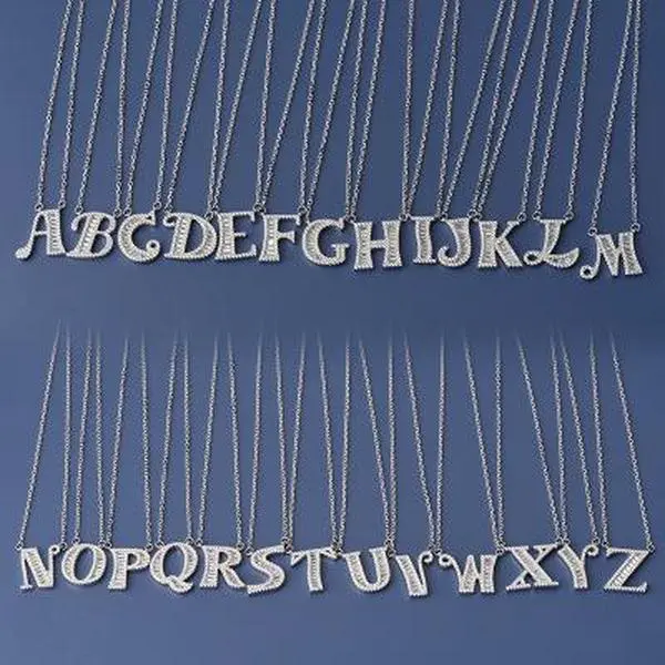 Initial Necklace Natural Crystal Zircon Gemstone Sterling Silver Letter Pendant Personalized 26 Alphabet From A-Z Necklace for Women Men Initial Necklace Natural Crystal Zircon Gemstone Sterling Silver Letter Pendant Personalized 26 Alphabet From A-Z Necklace for Women Men
