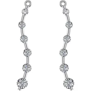 Earring Jacket for Stud Earrings in Solid 925 Sterling Silver made with Pure Brilliance Zirconia CZ