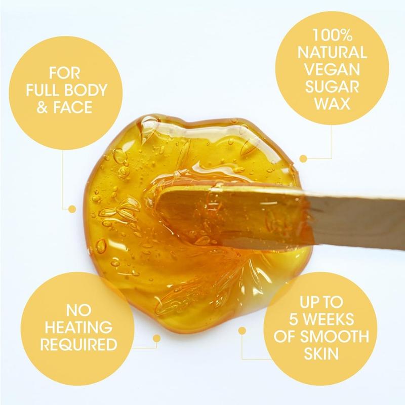 Sugar Waxing Kit, Clean & Easy Charcoal Honey Hair Removal Wax for Personal at Home & Professional at Salon Use, All Skin Types Wax Kit For Women Bikini Face Arms & Legs, Gentle Sugaring Kit - 10.6 oz, 0.66lbs, 300g/Can