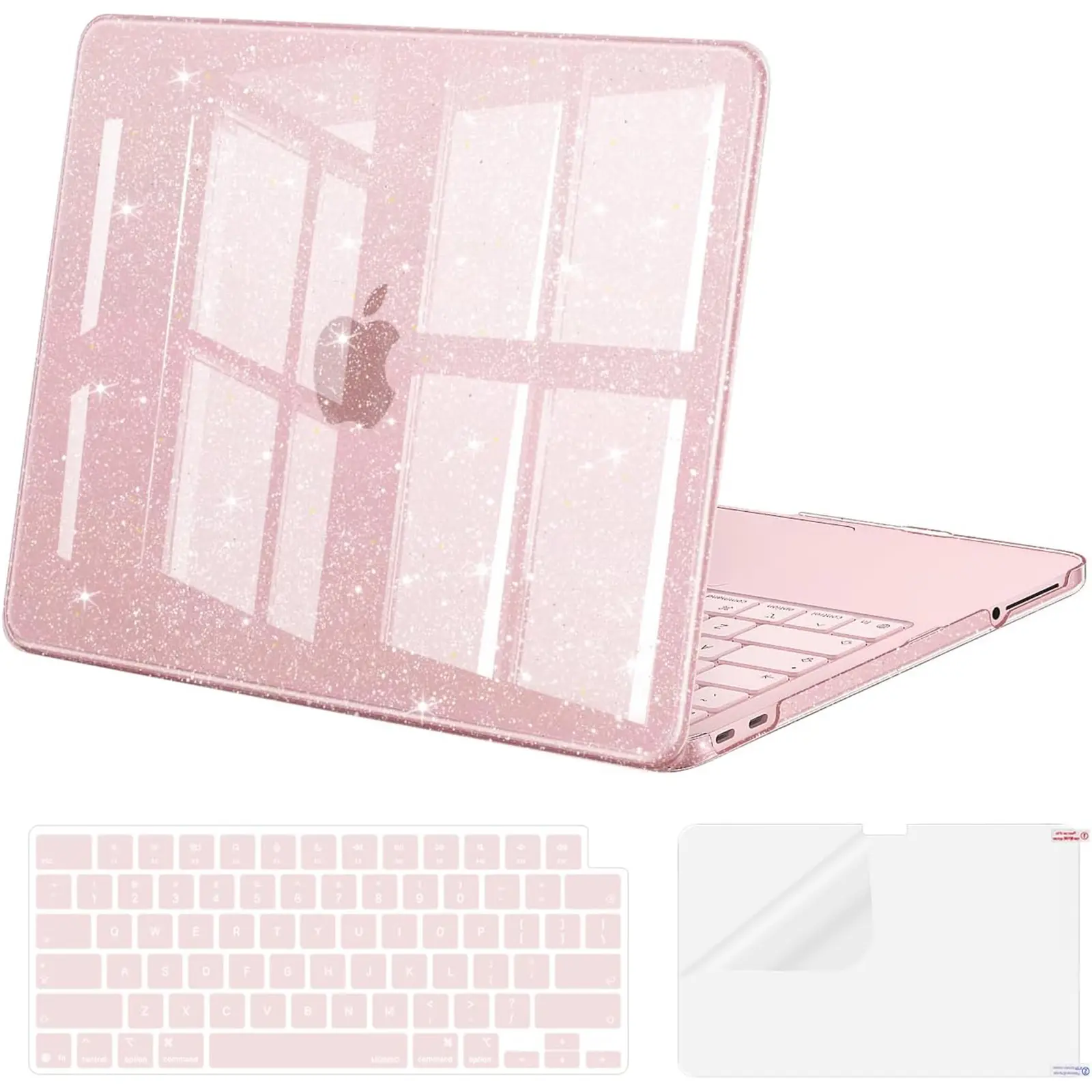 MOSISO Case Compatible with MacBook Neo 13 Inch A3404 2026 A18 Pro Chip, Sparkly Glitter Hard Shell Laptop Cover with 2 Keyboard Covers and Screen Protector, Slim Scratch-Resistant Protective Case for Students and Professionals (Case Only, Not Laptop)