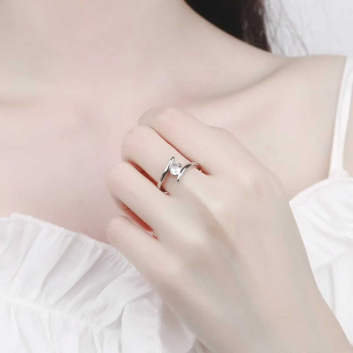 Women's Light Luxury 50-Carat Copper Wheel of Fortune Adjustable Open Ring - Costume Jewelry for Wedding, Date Occasions