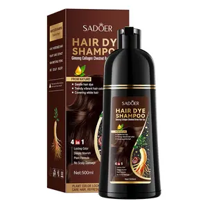 Natural Plant Hair Dye Box, Ginger Ginseng Hair Colorant, Semi-Permanent Washout, Suitable for Hair, Men & Women Use