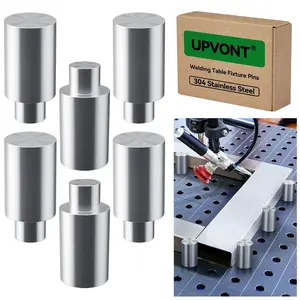 Welding Table Fixture Pins – 304 Stainless Steel, 5/8" x 1" x 2", for 5/8" Welding Table Holes, 2" Total Height Fixture Stops, Precision Welding Table Accessories, Maintenance-Free Use (6)