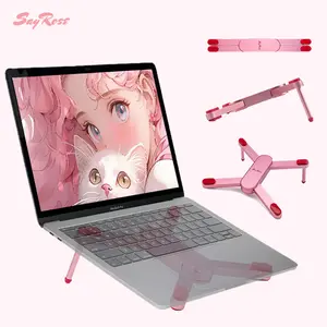 Portable Aluminum Ergonomic Foldable Compact Laptop Stand for Desk Gaming and Travel Desk Accessories Gift for Women