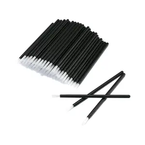 100 Pcs Disposable Makeup Lip Brushes PYO Cookie Paint Brushes Nail Polish Brushes Cosmetic Lip Brush Wands mini paint brushes for cookies (Black) springtok