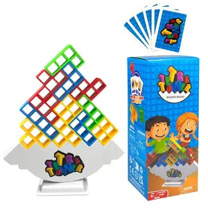 Tower Stack Game Balance Block Set, Storage Box Packaging, Family Entertainment, Suitable for Children and Adults, Ideal Team Tower Game