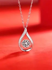 1 PC Elegant Cubic Zirconia Necklace Pendant For Women Valentine's Day Gift Wedding Jewelry