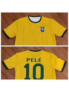 New Bailey Brazil Football Shirt Adult Retro Sports Fitness Football Shirt Suitable for Men and Women Breathable Fashion T-shirt