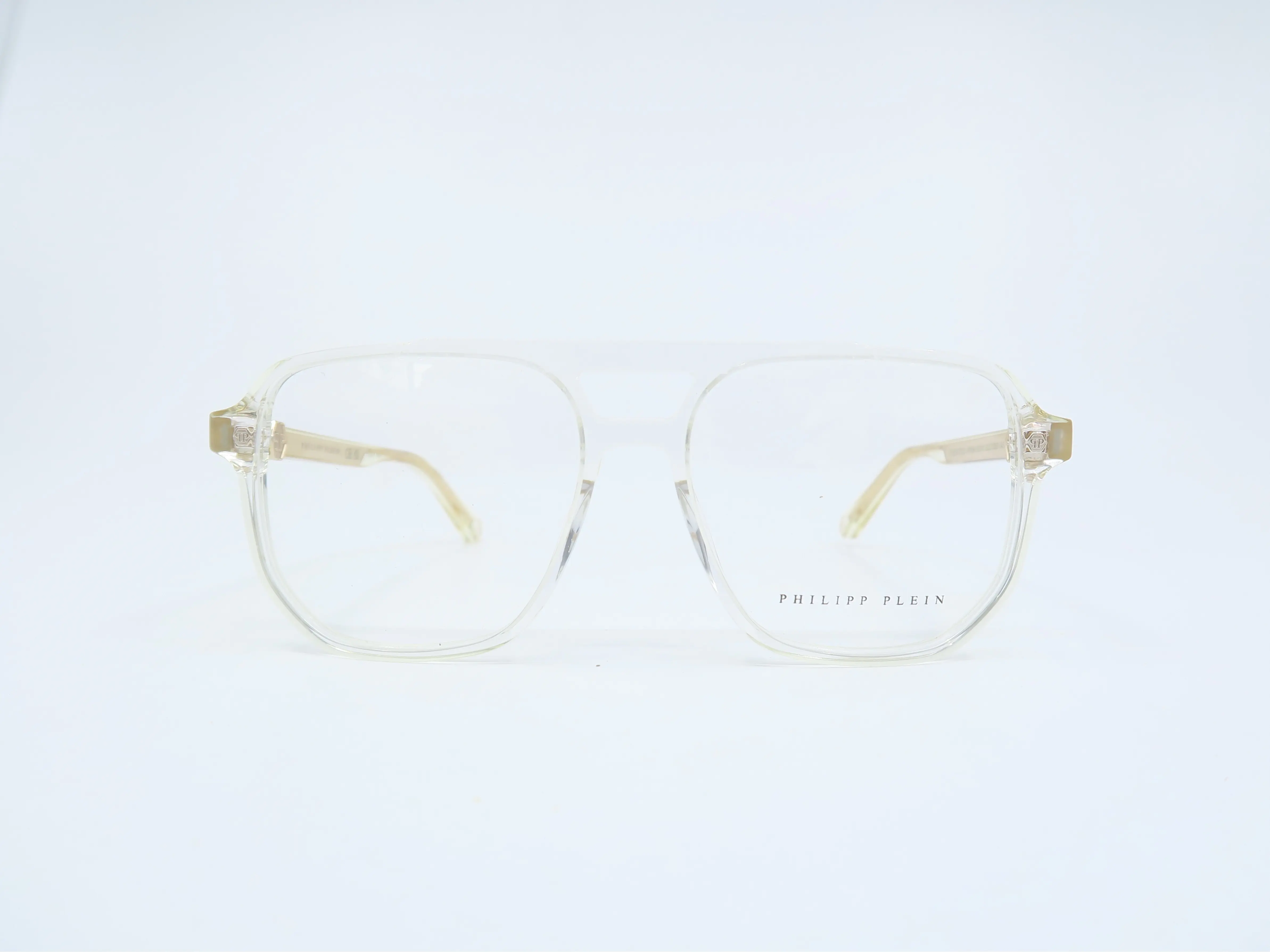 Philipp Plein STUD VPP084 Col. O75G Clear Pilot New Unisex Eyeglasses Frames