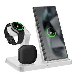 Wireless Charger for Samsung Charging Station, 3 in 1 Fast Charging Stand for Samsung Galaxy S26/S25/S24/S23/S22/S21/S20,Note 20/10& Galaxy Buds, Wireless Charger for Samsung Galaxy Watch Ultra 8 7 6 5 Pro/5/4/3/Active 2/1