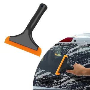 Small Silicone Window Squeegee, Car Windshield Water Blade Squeegee, Multifunctional Auto Squeegee with 5.9 Inch Blade and Non-Slip Handle for Car Window, Mirror, Home Cleaning (Black)