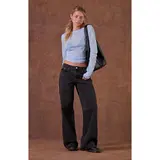 Pacsun Women's Casey Low Rise Baggy Jeans Washed Black