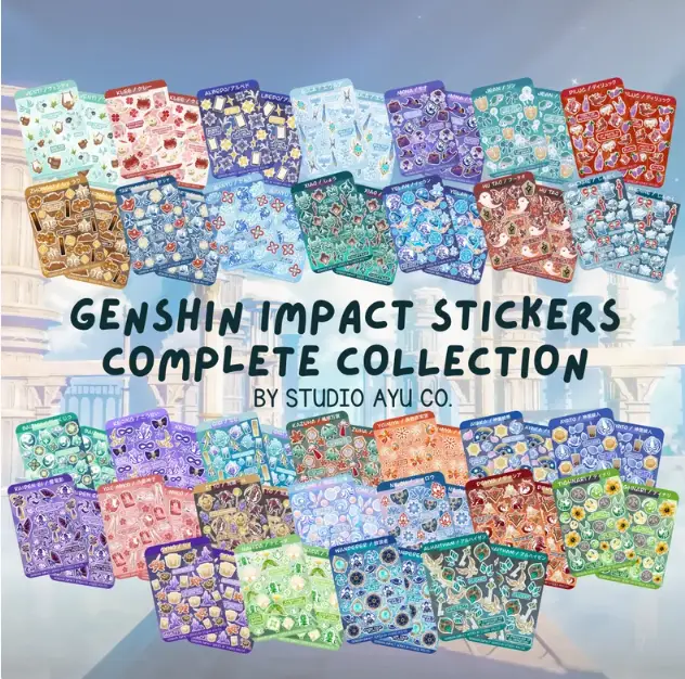 Genshin Impact Series - Complete Sticker Sheet Collection