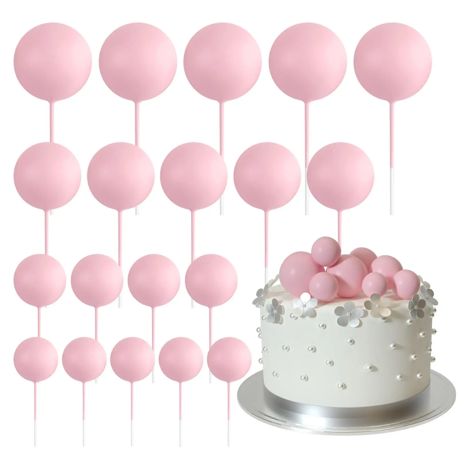 Foam Ball Cake Decorations, 20pcs or 60pcs, 2cm/3cm/4cm, Perfect for Birthday, Wedding, Party Themes, Cake Decor, Cake Decorating Supplies