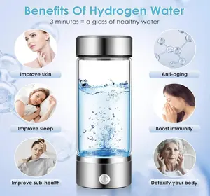 2026 Upgraded Premium Hydrogen Water Bottle Generator - 1700 PPB Glass Portable Hydrogen Water Machine with SPE/PEM Technology, Rechargeable Hydro Bottle, Hydrogen Water Ionizer, Hydro Water Bottle  (summer sale )