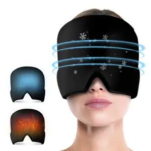 MY HEART FLY Migraine Relief Cap, Hot & Cold Headache Hat Gel Ice Pack Mask, Face Compress Heating Cooling Head Wrap for Stress, Sinus, Puffy Eyes & Hangover