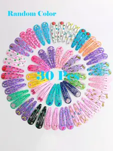 Random Color Star & Fruit & Animal Pattern Hair Clips, 30pcs Cute Colorful Hair Bb Clips for Girls, Fashion Hair Accessories for Party, Daily Clothing Barrettes Decor, Hair Accessories Set