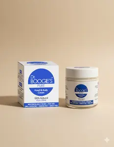 Dr. Boogie's Pure Cream 4 oz - 100% Natural Anti-Aging Skin-Soothing Lotion with Peppermint & Tea Tree Oils - Baby Safe & Alcohol-Free Moisturizer for Sensitive Skin