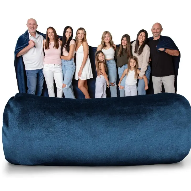 Oversized Soft Blanket, Giant Big Fleece Companion 120x120in, California King Warm Blanket for Whole Family, Bed, Sofa, Couch, Travel, Camping 120x120 Brown