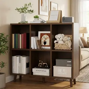 Cube Bookshelf Organizer, Freestanding Open Bookcase with Leg Base, Modern Storage Shelf for Home Office Living Room Kids Bedroom