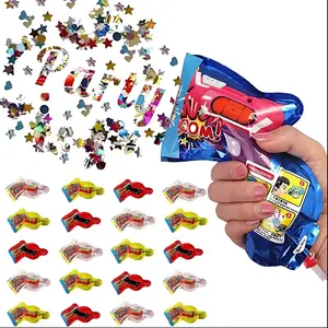 10pcs Inflatable Fireworks Gun Party Toy, Colorful Paper Confetti Handheld Fireworks Bullets, Novel Design Party Supplies