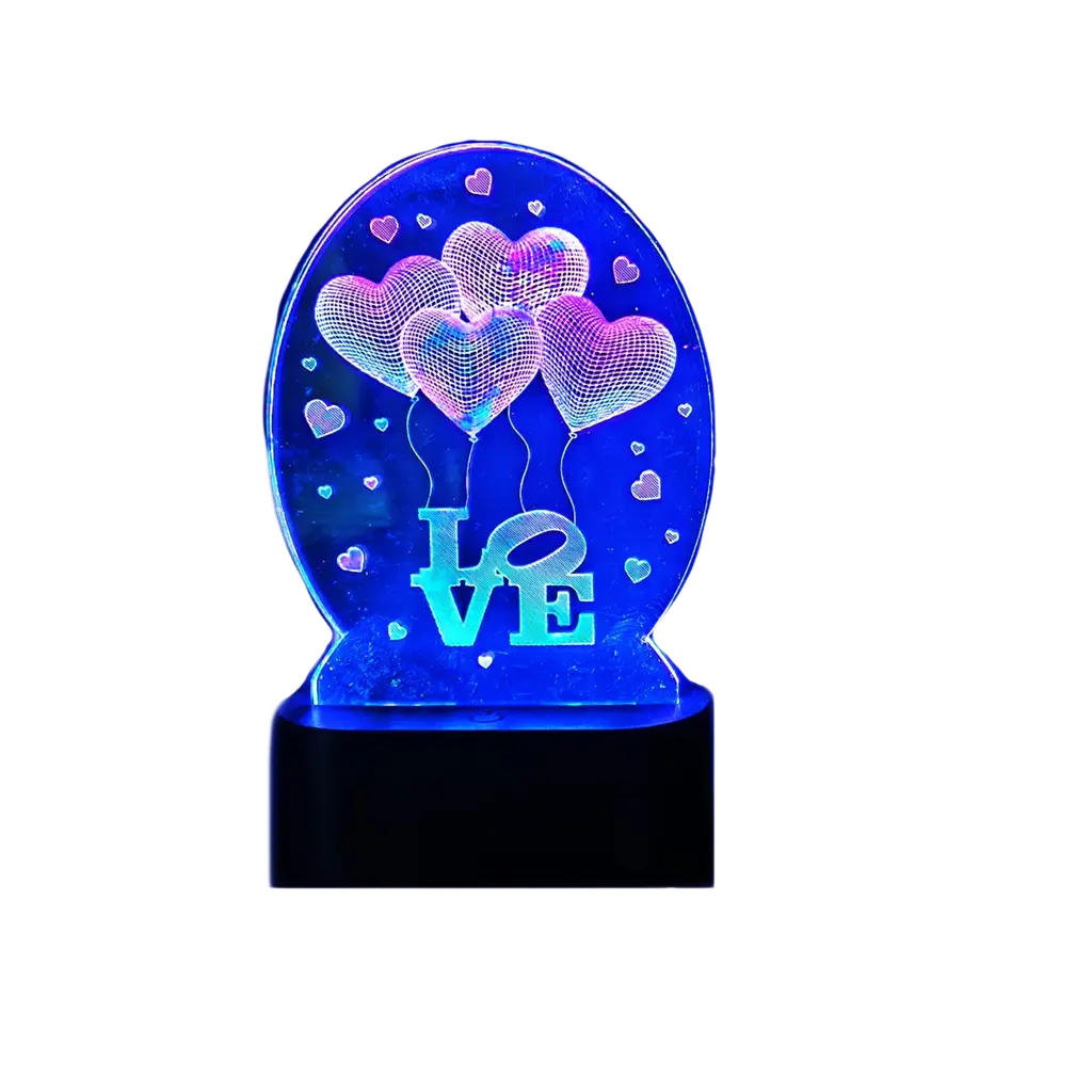 3D Optical Illusion Night Lamp – Love Balloon edition