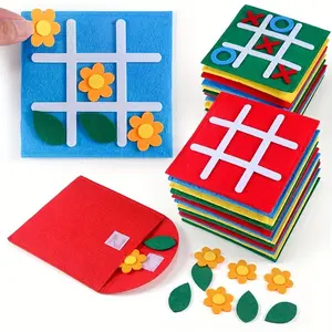 Tic Tac Toe Mini Board Game Toy for Kids, Family Birthday Party Favors, Fun Indoor Game, Easy to Store, Random Color