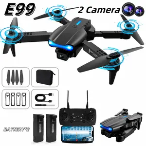 E99 Foldable Drone with Dual Camera, Altitude Hold & One-Key Takeoff/Landing, 360° Flips, Headless Mode – Portable RC Quadcopter for Beginners & Outdoor Fun