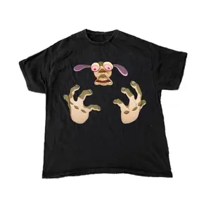 Retro REN AND STIMPY 'THESE HANDS' VINTAGE BLACK T-SHIRT