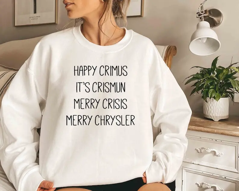 Merry Chrysler Crewneck Sweatshirt, Vine Christmas Shirt, Christmas Gift Ideas, Christmas Crewnecks, Merry Crisis Crewneck, Family Christmas