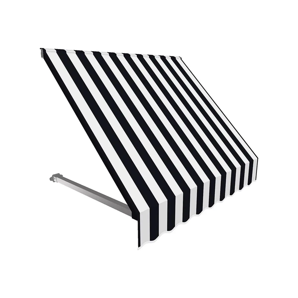 Awntech ER23-US-3KW 3.38 ft. Dallas Retro Window & Entry Awning, Black & White - 24 x 36 in.